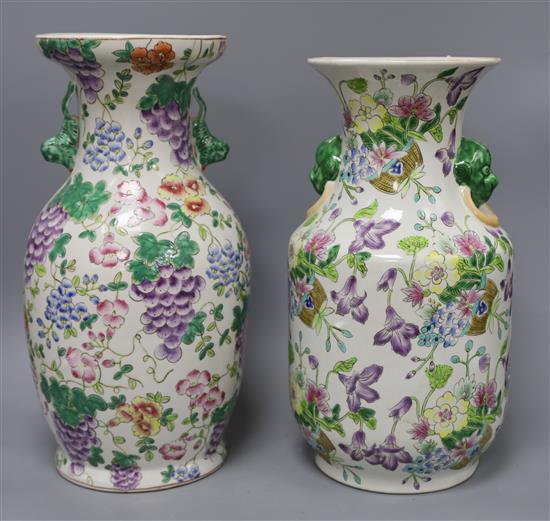 A pair of Chinese style decorative vases H.36cm